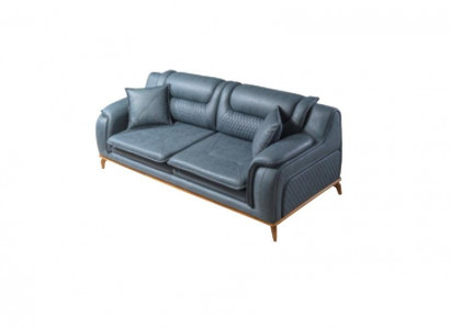 Blue Sofa 3-Seater Living Room Couch Design Chesterfield Italian Style Furniture