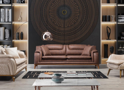 Design Sofa Couch Sofa Set 3+3+1 Seater Set Upholstered Set Leather Sofa Couches