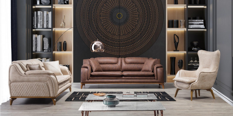 Sofa Brown 3-seater Living Room Classic Design Luxury Italian Style 3-seater