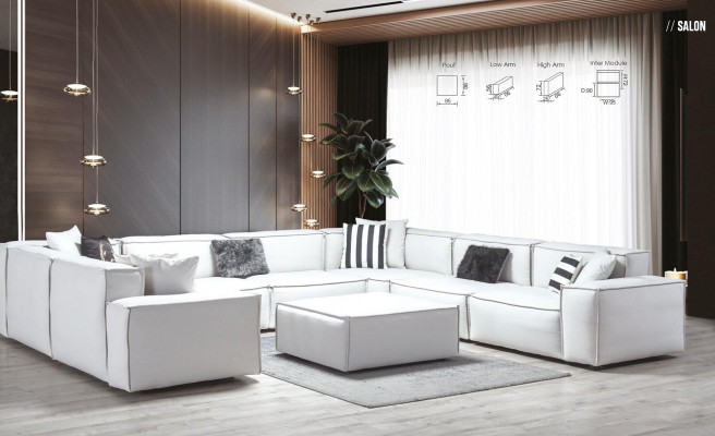 White Stool Living Room Elegant Furniture Luxury Design Italian Style