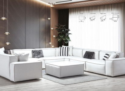 Corner sofa U-shape white living landscape couch upholstery corner set corner set sofa