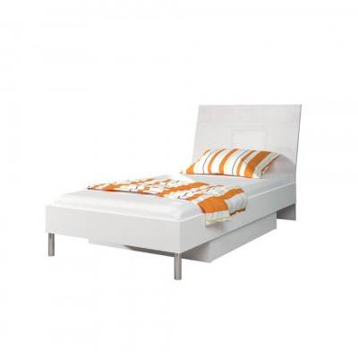Beds White Wood Design Single Bed High Gloss Single Children's Room Bed Girl