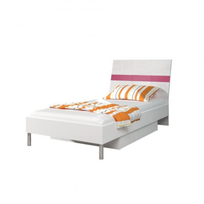 Beds Pink Wood Design Single Bed High Gloss Single Children's Room Bed Girl
