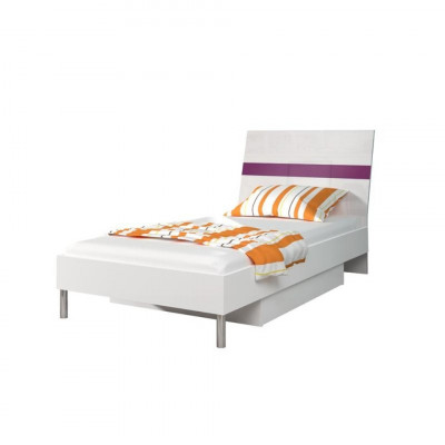 Bed + nightstand bedroom youth room children's room set furniture purple 2-piece.