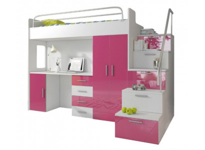 Bunk bed loft bed bed children's bed youth bed high bed pink children's room