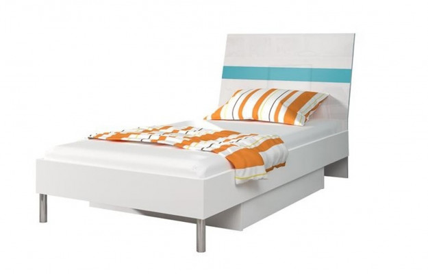 Bed + Nightstand Bedroom Youth room Children's room Set Furniture Blue 2-piece.