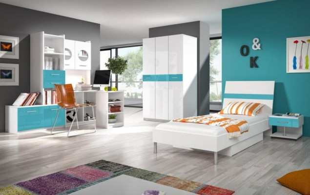 Wardrobe for youth room shelf bookshelf furniture turquoise shelf bookshelf 1-piece