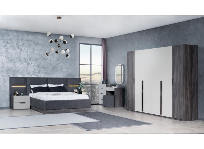 Bedroom set furniture bed 2x bedside table wardrobe furniture complete set 5-piece