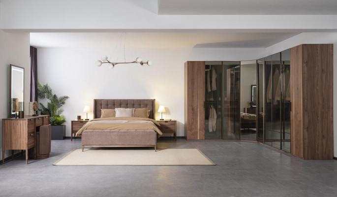 Bed design double bed luxury beds upholstered bedroom furniture new material wood
