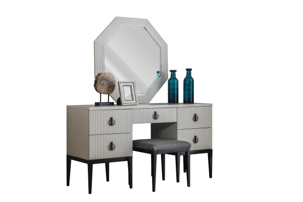 Dressing table with mirror gray bedroom design console stool new