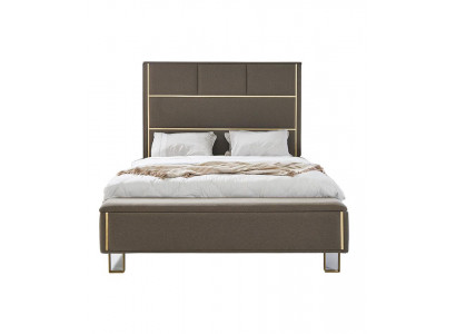 Taupe upholstered beds double bed wood bedroom furniture hotel upholstery 180x200