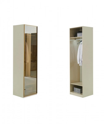Walk-in closet furniture glass cabinet with tinted fronts corner cabinet