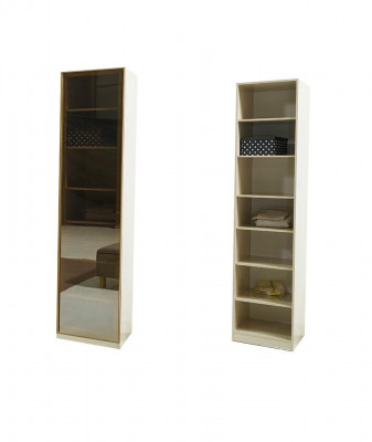 Walk-in closet furniture glass cabinet with tinted fronts corner cabinet