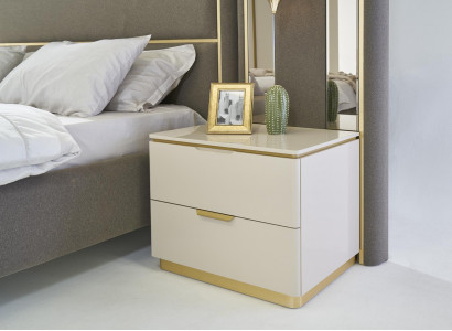 Bedroom Console Nightstand Set 2x Nightstands Luxury Hotel Furniture Beige New