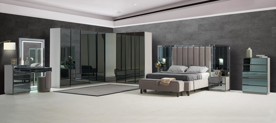 Mirror front dresser cabinet gray tall cabinet mirror sideboard luxury design