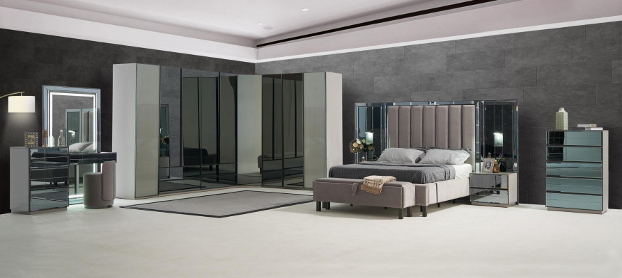 Mirror front dresser cabinet gray tall cabinet mirror sideboard luxury design