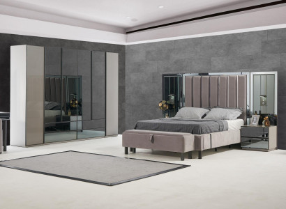 Luxury Bedroom 8-piece Set Complete Room Furniture Bed Nightstand Cabinet New