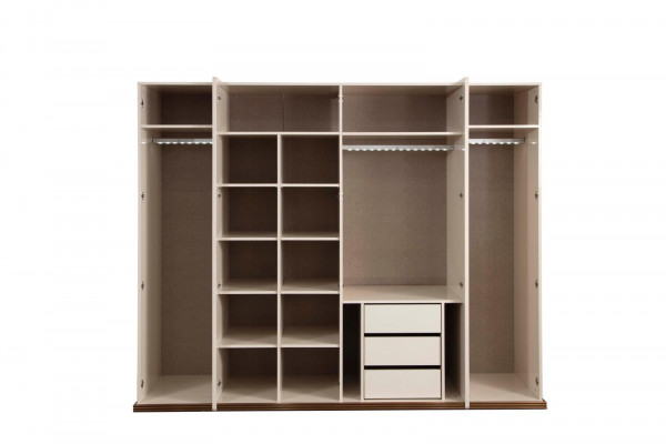 Six-door wardrobe cabinet beige cabinets furniture wood cloakroom cabinet