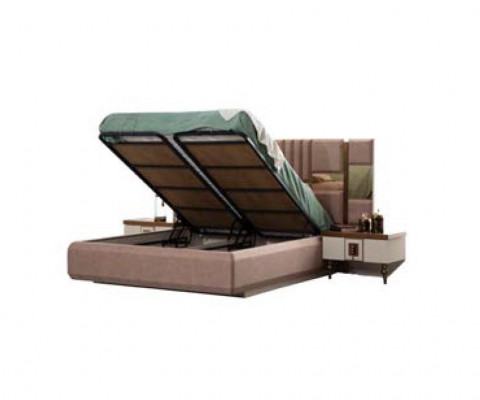 Luxury bed bedroom Italian furniture innovative material wood brown