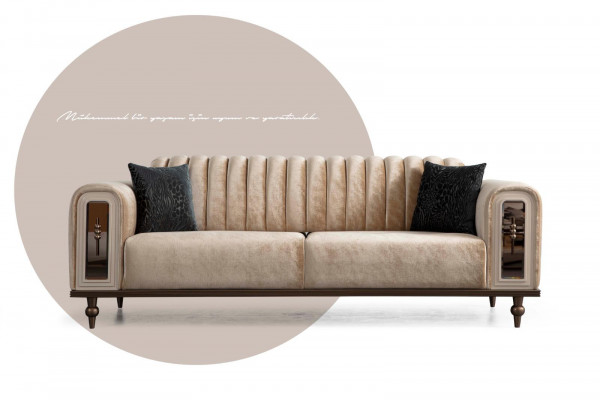 Velvet fabric sofa set couch furniture 4-piece suites.
