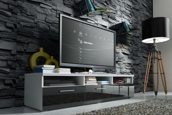 A stylish wooden TV cabinet for your living room in a modern style.