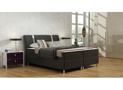 Box spring bed hotel beds upholstered leather bed incl. mattress & visco leather bed