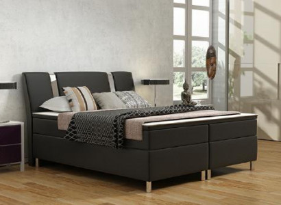 Box spring bed hotel beds upholstered leather bed incl. mattress & visco leather bed