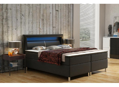 Box spring bed, box hotel bed with visco & mattress, leather bed, double bed