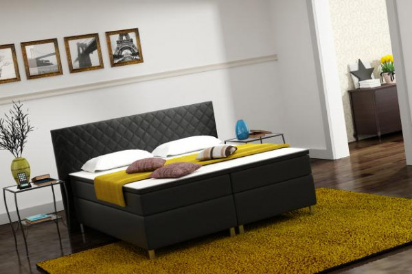 Boxspring bed Box Hotel bed with visco & mattress leather bed beds double bed K3