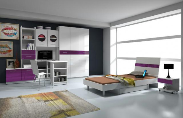 Youth room 7 pc. Complete bedroom children's bed wardrobe desk new