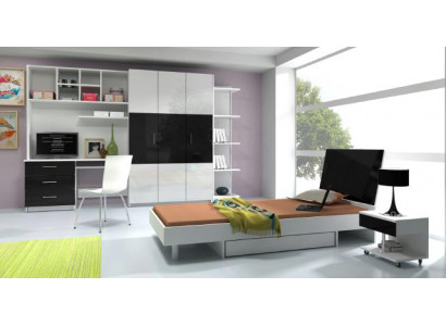 Youth room 7 pcs Complete bedroom children's bed wardrobe desk RAJ3
