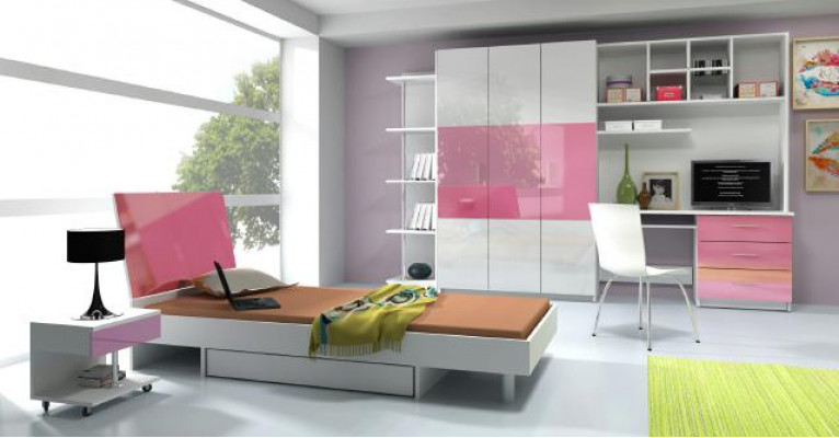 Youth room 7 pcs Complete bedroom children's bed wardrobe desk RAJ3