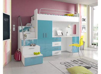 Bunk bed loft bed double bed youth bed beds with wardrobe table new