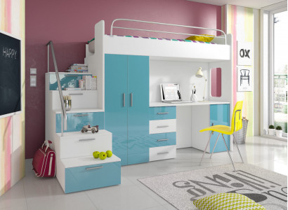 Bunk bed loft bed double bed youth bed beds with wardrobe table new