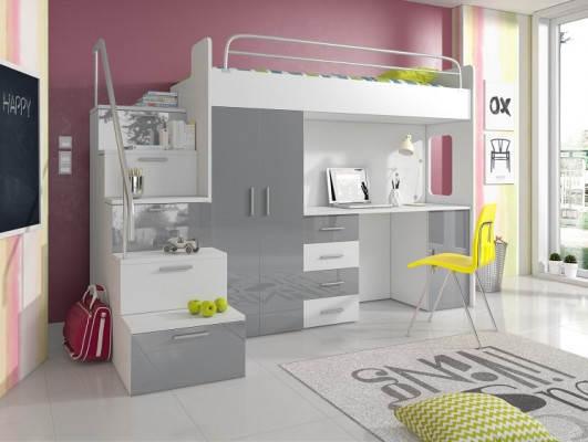 Bunk bed loft bed double bed youth bed beds with wardrobe table RAJ4