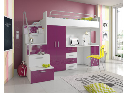 Bunk bed loft bed double bed youth bed beds with wardrobe table RAJ4