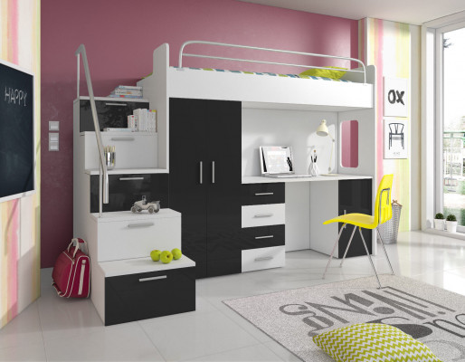 Bunk bed double bed youth bed beds with wardrobe table new!