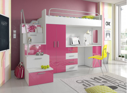 Bunk bed loft bed double bed youth bed beds with wardrobe table new