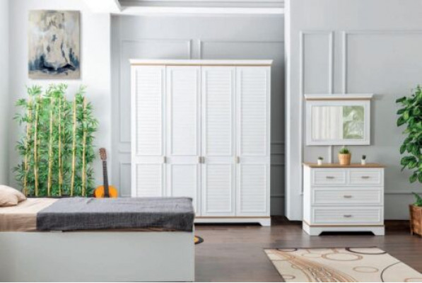 Children's room set chest of drawers mirror design modern furniture bedroom new 2-piece.