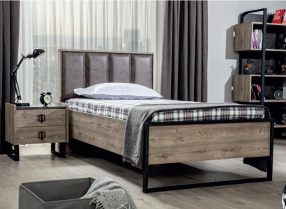 Loft Nightstand Brown Design Modern Side Table Table Bedroom Tables New