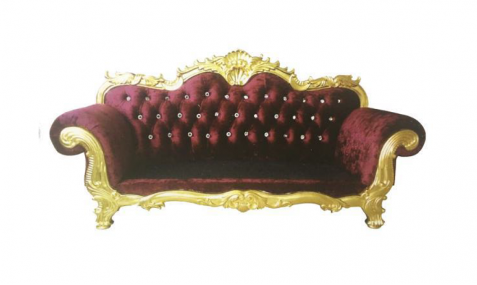 Throne Sofa Royal Chesterfield Upholstery Velvet 3-Seater Antique Style Sofas New
