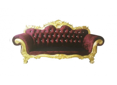 Throne Sofa Royal Chesterfield Upholstery Velvet 3-Seater Antique Style Sofas New