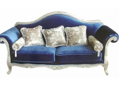 Two-seater throne sofa royal upholstery velvet 2-seater antique style Chesterfield