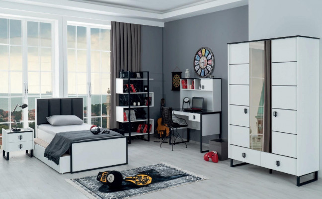 Bookshelf White Furniture Wood Metal Children's Room Shelving Design Modern Luxury New