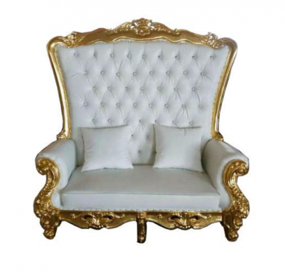 Throne Sofa Couch Royal Upholstered Chesterfield Velvet Antique Style Two-Seater