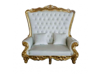 Throne Sofa Couch Royal Upholstered Chesterfield Velvet Antique Style Two-Seater