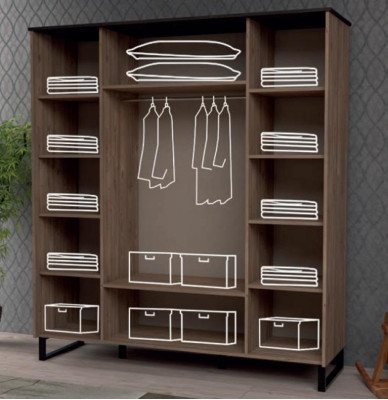 Wardrobe Brown Youth Bedroom Closet Children's Room Design Modern New