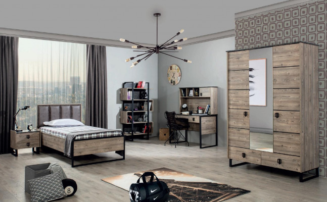 Wardrobe Brown Youth Bedroom Closet Children's Room Design Modern New
