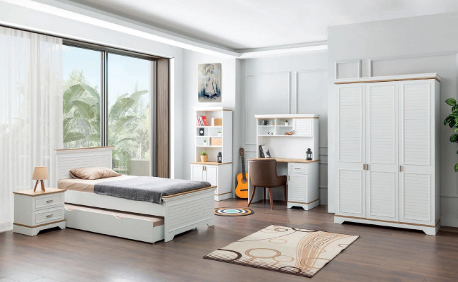Double bed with bed drawer furniture wood beds children's bed youth bed teenager