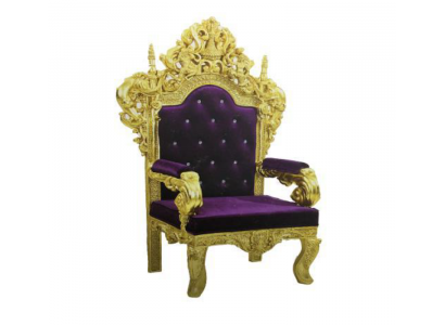 Chesterfield Throne Armchair Royal Upholstered Velvet 1-Seater Antique Style Chairs